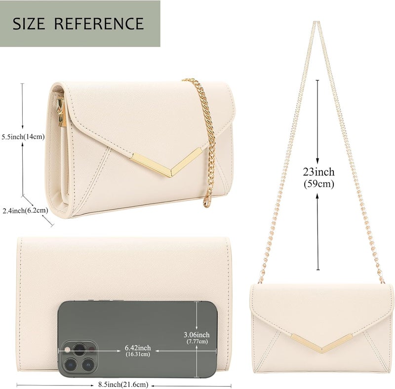 DEXMAY DM DEXMAY Women Envelope Clutch Faux Saffiano Leather Evening Handbag Foldover Clutch Bag Formal Dressy Purse - Image 3